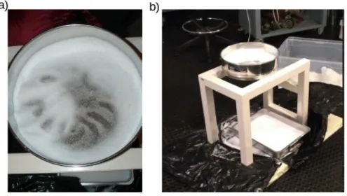 Figure 2.1: Photo of the sieving procedure. Scale: the sieve diameter is 32 cm.