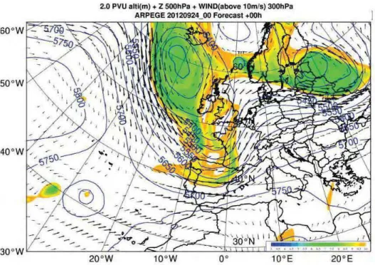FIGURE  3.7 - Analyse  de  la  situation  synoptique  en  altitude,  par  le  modèle 