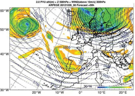 FIGURE  3.11  - Analyse de  la  situation synoptique en altitude,  par le  modèl e 