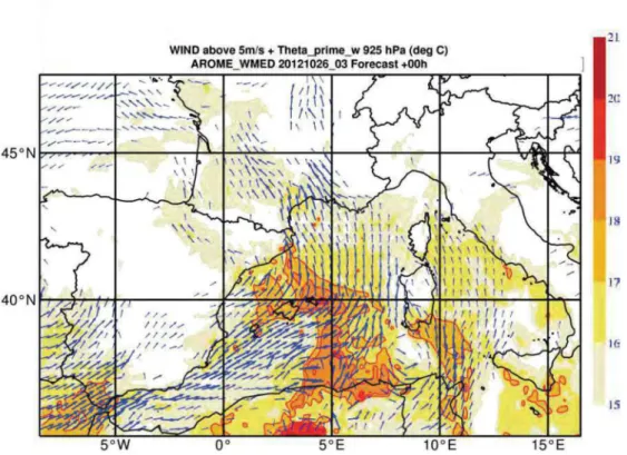 FIGURE  3.12 - Analyse de basses  couches  par le  modèle AROME WMed le  26 