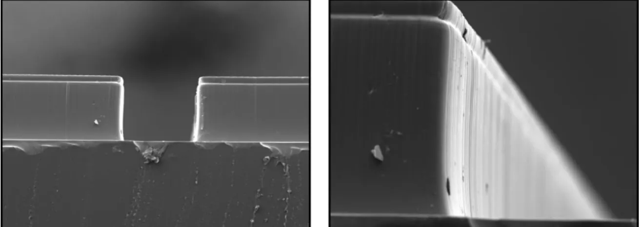 Figure II-10: The TEM images of PDMS molds which cast from WBR dry film master (a) and  SU-8  photoresist ( b)
