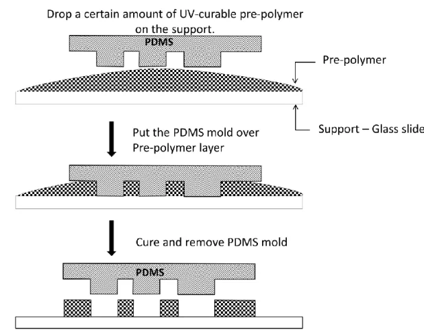 Figure II-11: Micro-molding technique for fabrication of microfluidic systems 