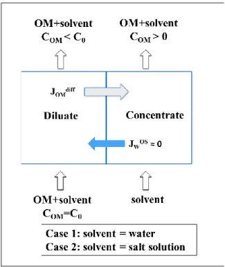 Figure II-2 Protocol of diffusion regime: systems of OM / water and OM / salt 