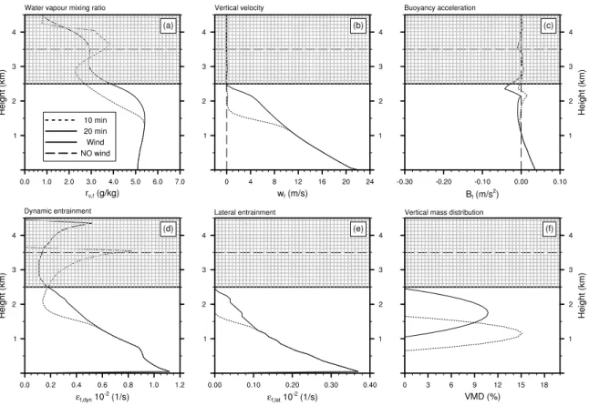 Figure 5.4: 1-D PRM model results for the Lançon fire using the radiosounding of Nîmes