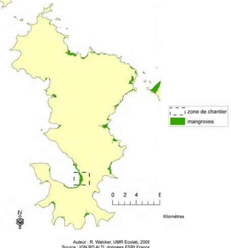 Figure 2.3 : Localisation du site d’étude à Malamani, village de la commune de Chirongui, sud-ouest de l’ile