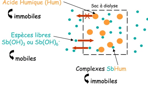 Fig. 2-4. Représentation schématique du principe des expériences de dialyse. 