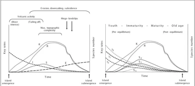 Figure 1.2 A. General Dynamic Model of Oceanic Island Biogeography (Whittaker et al. 2008)