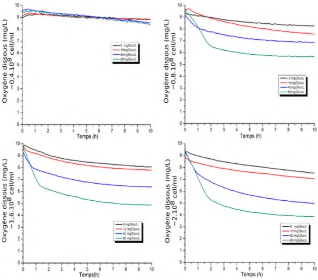 Figure 2.8 – Influence de la concentration cellulaire sur la réponse du capteur