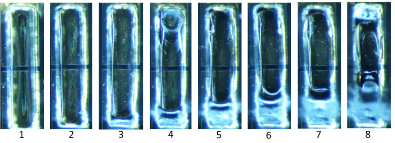 Figure 1.9: Optical observation of raw DWCNTs deposition process. The number of order of images corresponds to the number of repeats of deposition cycle i.e
