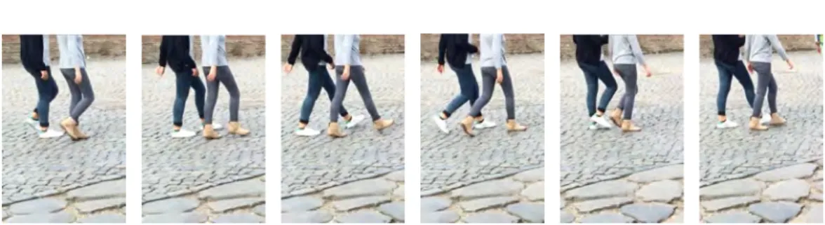 Figure 1.5: Example of nominal walk. Two women walking normally on paving stones.