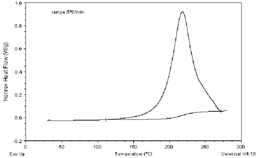 Figure 2.5   -   Balayage DSC 5°C/min de la résine RTM6 non renforcée 