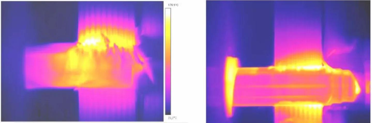 Figure I. 49 : Distribution de la température durant le perçage à 0.3 mm/tr avec les deux outils 