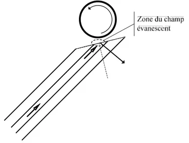 Figure II-4 : Schéma du principe du couplage par fibre biseautée 