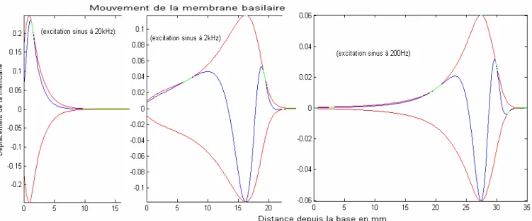 Figure 25 : Exemple d'ondes propagées, avec leur enveloppe. 