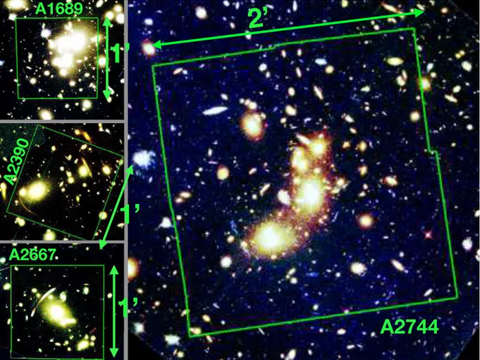 Figure 3.3: HST colour composite image overlaid with MUSE footprint. North is up and East is to the left.