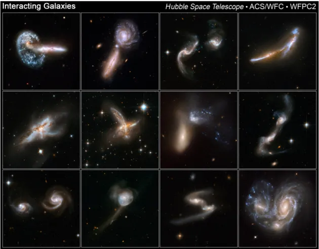 Figure 3.6: Hubble images of galaxies in the merging process. Credit: NASA/ESA,