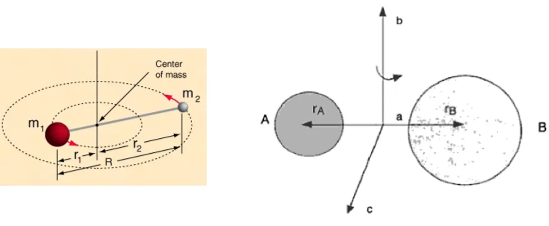 Figure 1.8 – Repr´ esentation sch´ ematique d’une mol´ ecule diatomique qu’un seul moment d’inertie car Ia=Ic et Ib=0.