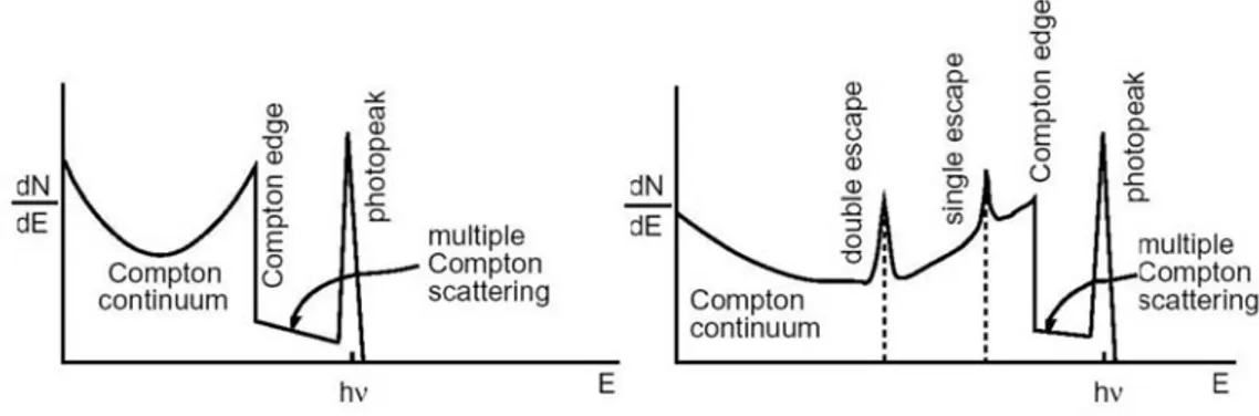 Figure 4.6 – Vue schématique de la réponse en énergie d’un détecteur Germanium (Figure extraite de von Ballmoos et al