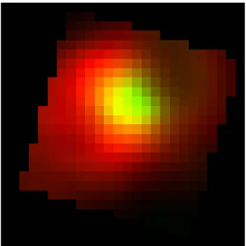 Figure II.3.11: Map of the correlation c p of each extracted signal with observations in Ced 201 for