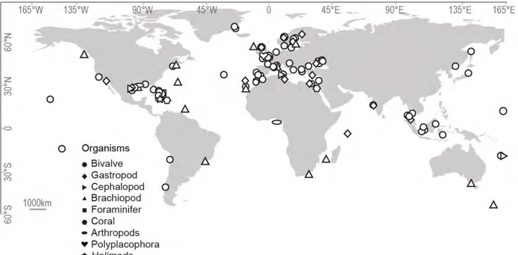 Figure 2 Localisation de l'ensemble des MCS étudiés au cours de ce travail de thèse.