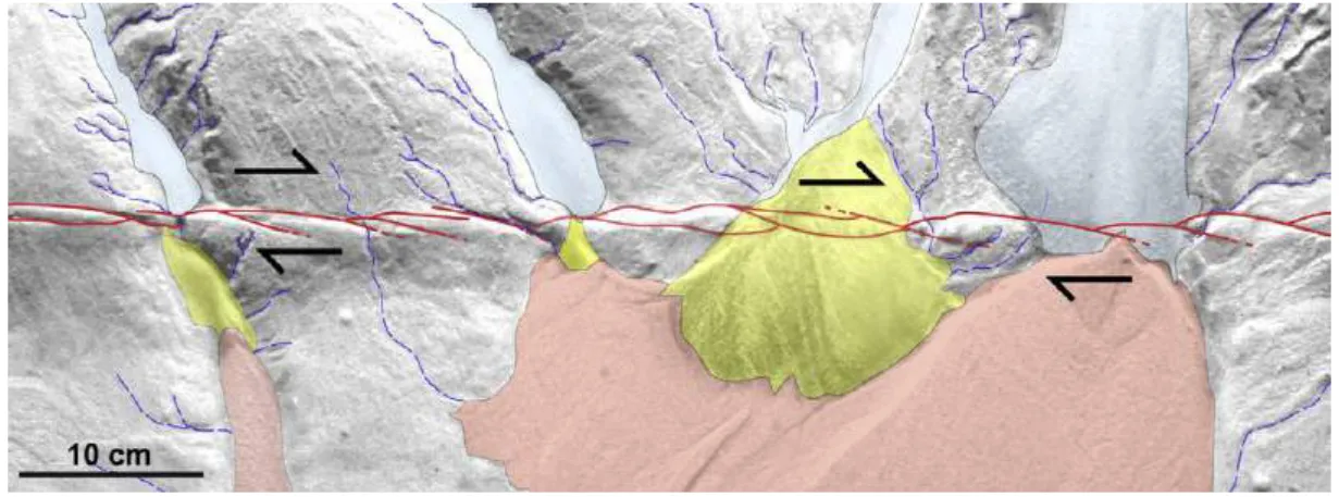 Figure II.25 – Vue de la dynamique de la topographie liée a une tectonique décrochante