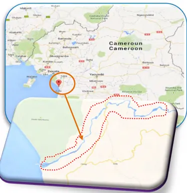 Figure II-2. Location of Sampling Site of Nyong River Cameroon. 