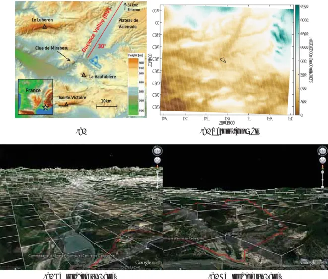 Figure 3.3: The orography of the study area. a: Original data (Source: IGN; Geoportail.gouv.fr)