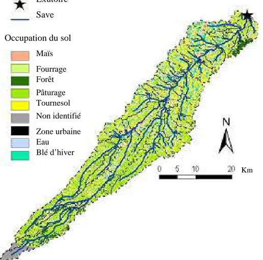 Figure  23 :  Occupation du sol dans le bassin versant de la Save (extrait de Macary et al., sous 