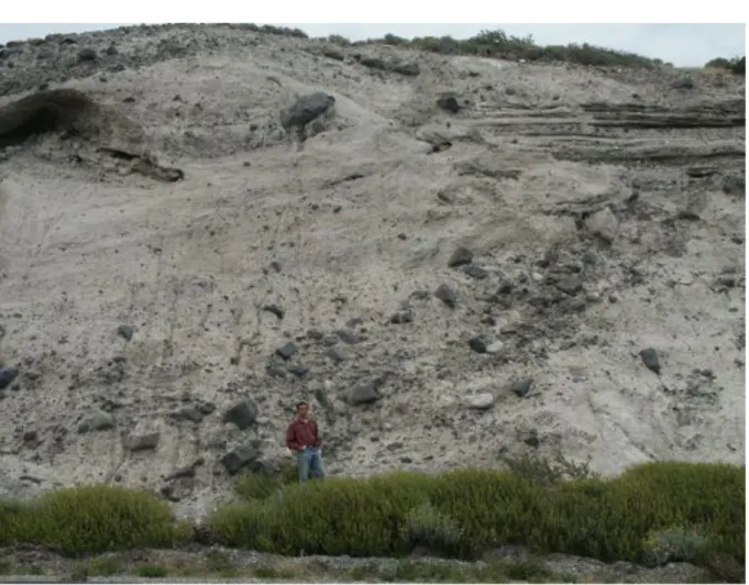 Figure 2.22. Exemple de dépôts morainiques quaternaires à l’est de la ville de Perito Moreno.
