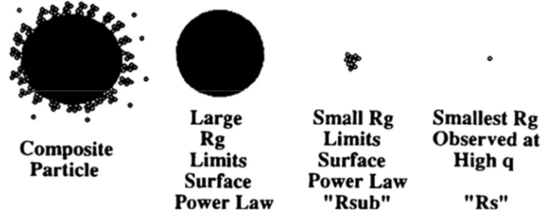 Figure 19 Représentation schématique du modèle de Beaucage où deux sous structures sont observées  [158]