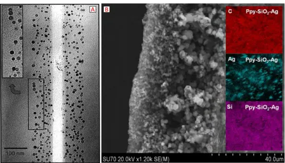 Figure 1.8 : Exemples tirés de la littérature pour des couches nanocomposites par sol-gel