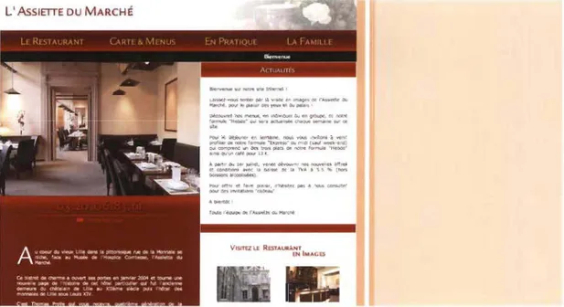 Figure 7 - Page d'accueil du site du restaurant L'Assiette du Marché  ( http://www.assiettedumarche.com ) 