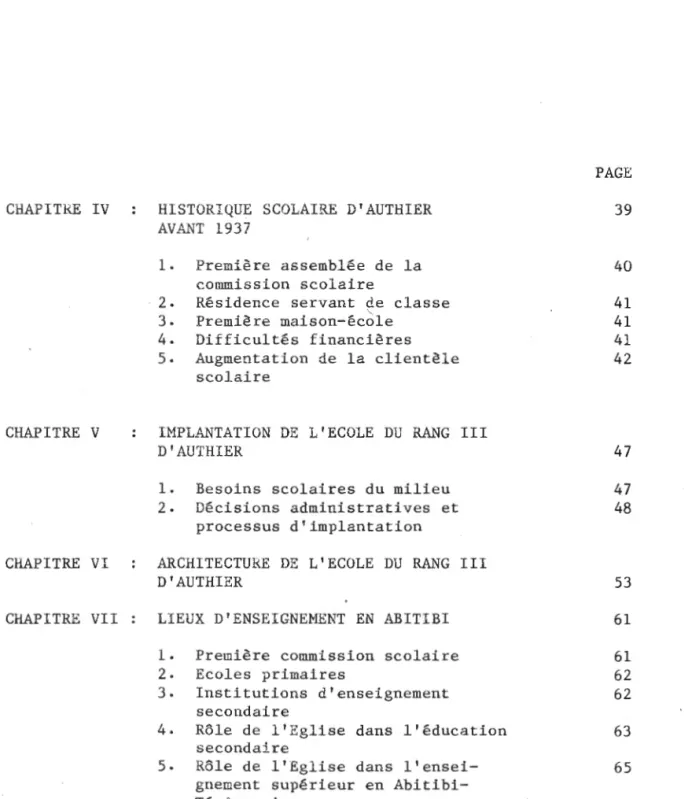 TABLE  DES  MATIERES  (sui  te) 