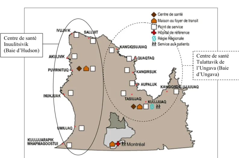 Figure 2.2.1 : Communautés inuites du Nunavik, Québec    