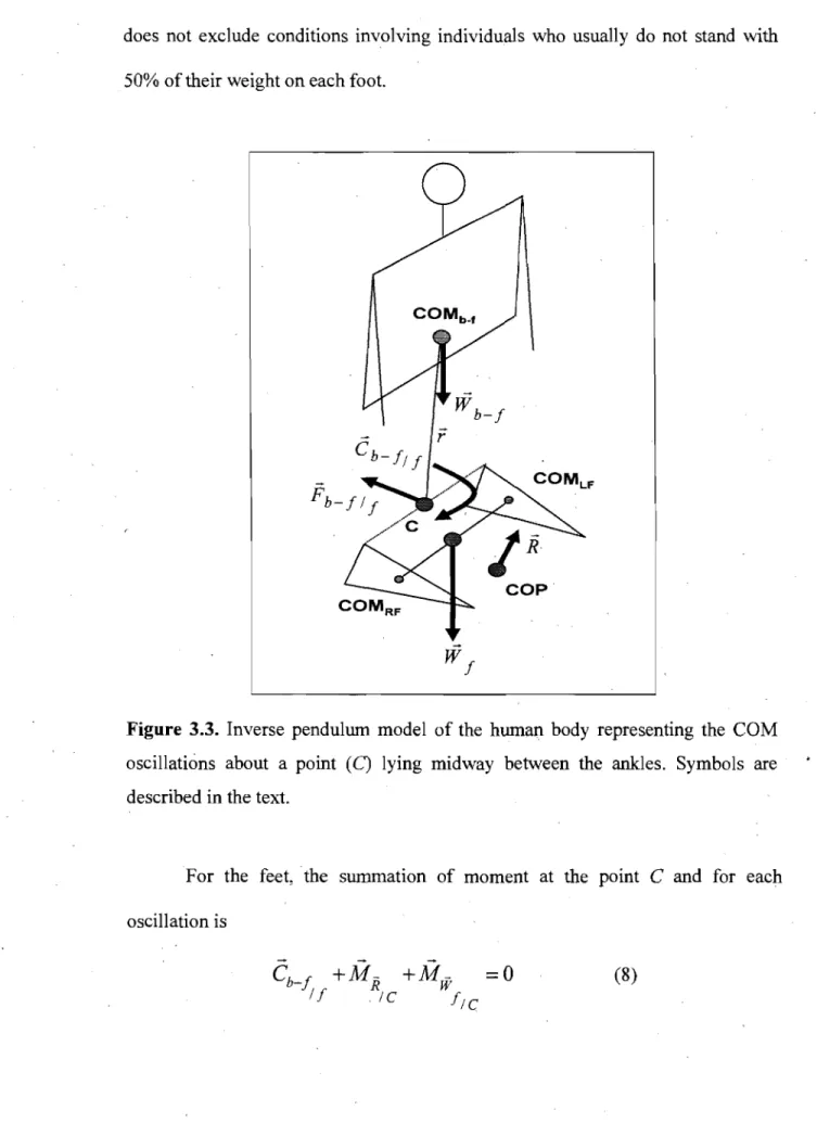 Figure  3.3.  Inverse  pendulum  model  of the  human  body  representing  the  COM 