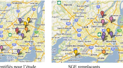 Figure  4.  Localisation  des  services  de  garde  éducatifs  identifiés  pour  participer à l’étude