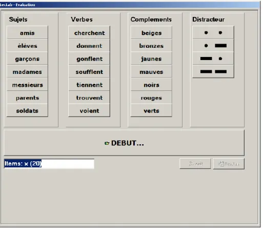Figure  1.    Dual  task  response  screen  including  the  response  options  for  the  speech  recognition task and the tactile pattern recognition task