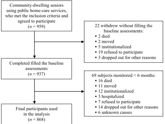 Figure 5  Flow chart describing the study sample of community- dwelling seniors  using home-care services 