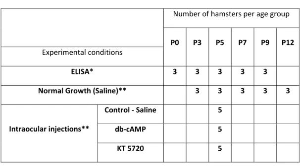 Table 2.1: Experimental design 