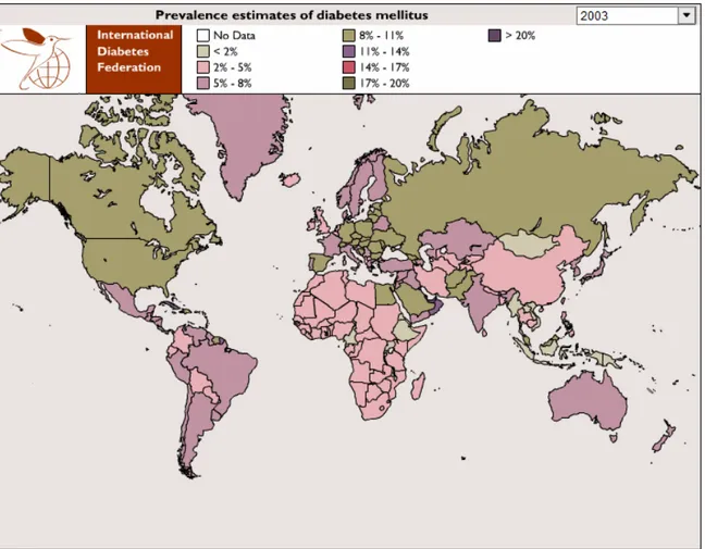 Figure 5.    The geographic distribution of DM prevalence    (source: http://www.eatlas.idf.org/atlas.html?id=0） 