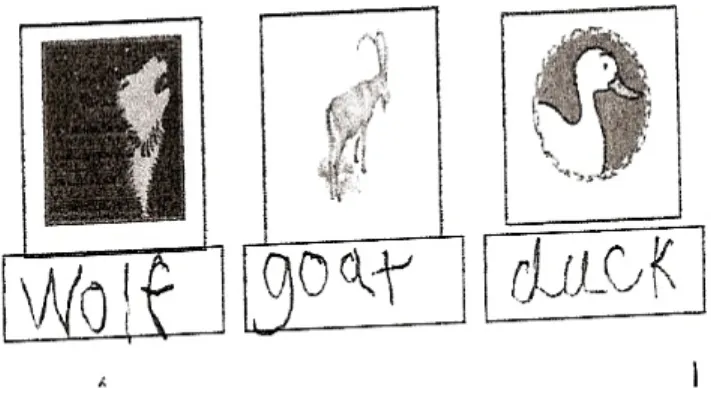Figure 1. Example of lexical orthographic first grade STM task 