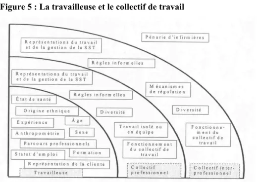 Figure 5 : La travailleuse et le collectif de travail 