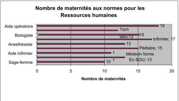 Figure 10. Maternités aux normes pour les ressources humaines 