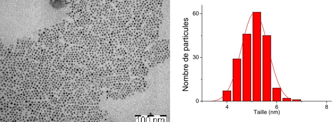 Figure  II-21 :  Solution  de  nanoparticules  synthétisées  à  partir  du  mésitylcuivre  dans  le  toluène  en  présence d’acide oléique