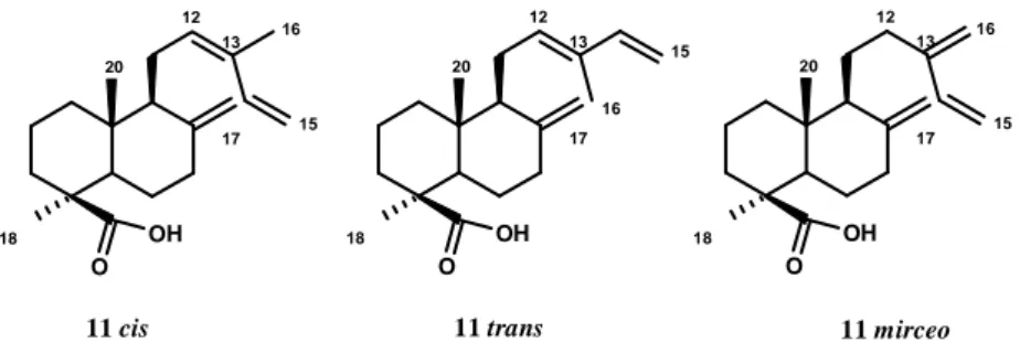 Figure 14 : Différents isomères de l’acide communique