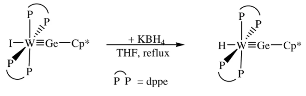 Tableau 6: les complexes germylynes-tungstène et cationique, isolés par A. C. Filippou 