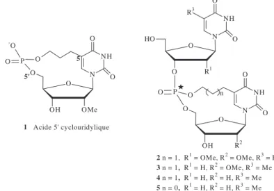 Figure 36.  acide 5’-cyclouridylique et ses dérivés 