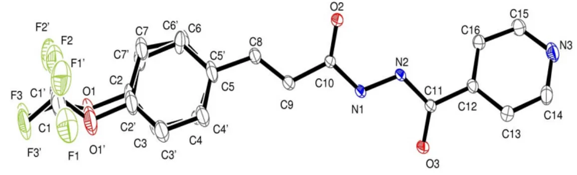 Figure 4 : Structure aux Rayons X de l’hydrazide 9e.