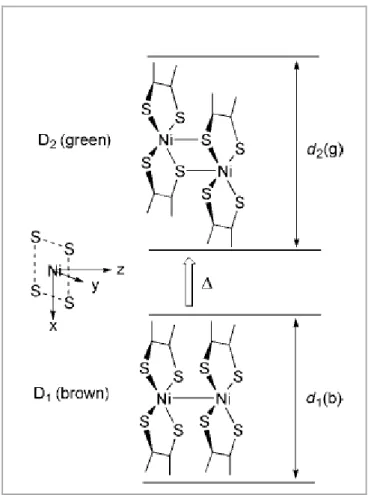 Figure 25. Nature of brown and green discotic mesophase proprosed by Ohta et al [91]