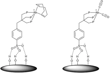 Figure I. 2  Adsorption of Rh complexes on dehydroxylated silica by hydrogen-bonding interactions 